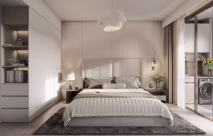 Golden Apple Apartments Riara Road spacious master bedroom with elegant finishes